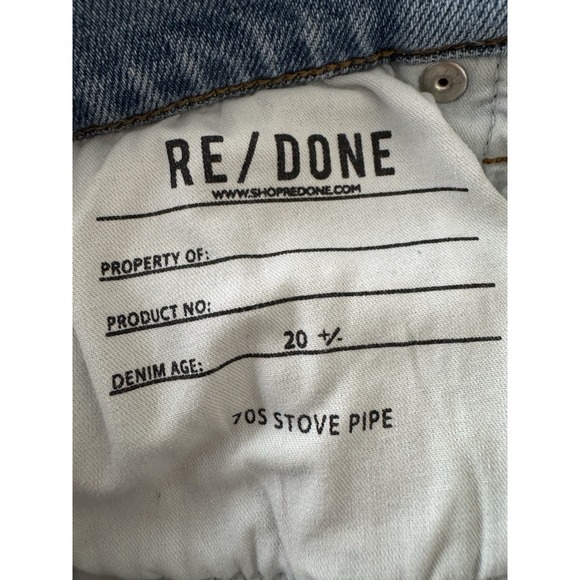 Re/Done‎ - 70s Stove Pipe Jeans Size 24 Stretchy Blue - Picture 10 of 10